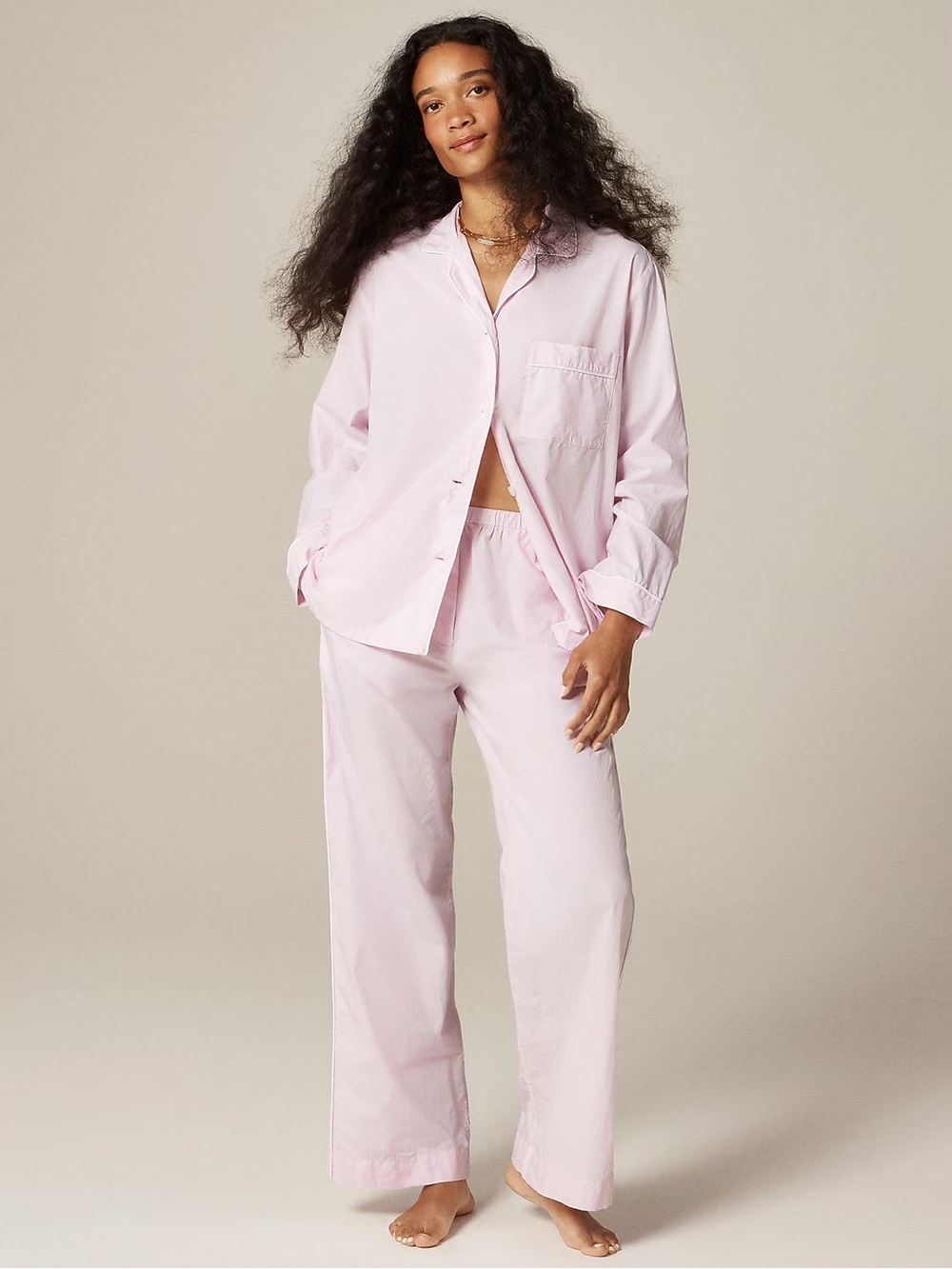 J.Crew Classic Pajama Pant *Bottoms Only* End-On-End Cotton Size XXS in Pink